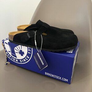 Birkenstock Boston BS Black Suede Clogs | 7M / 9W / EU 40 | NEW IN BOX